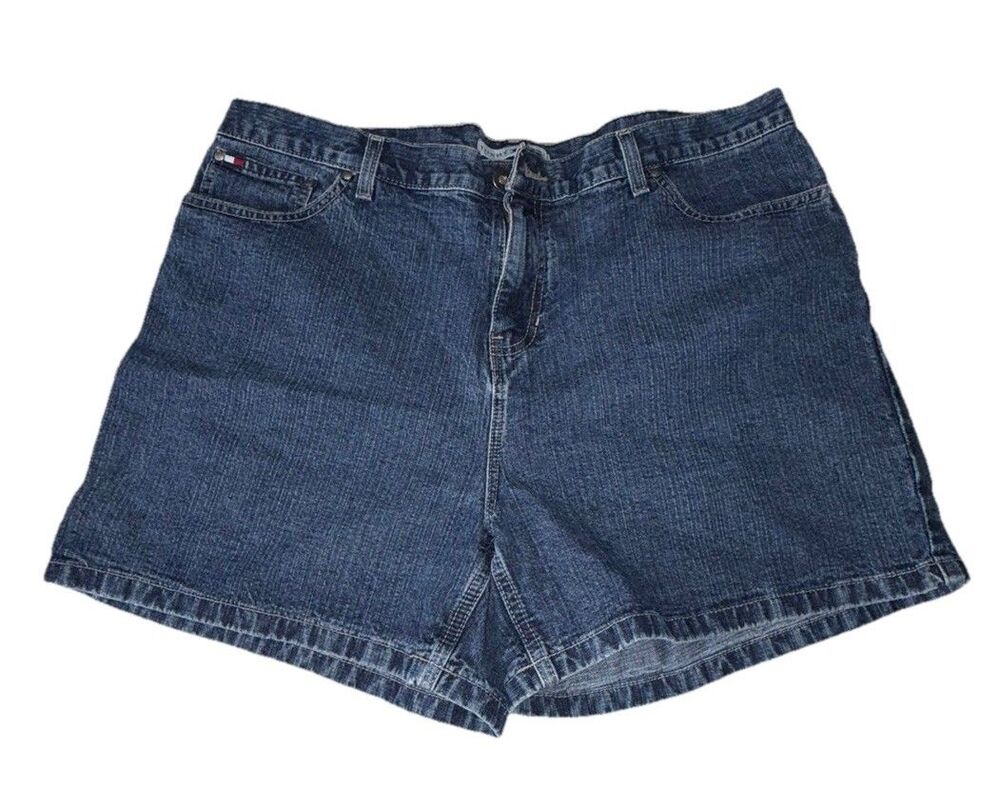 Tommy Hilfiger Boyfriend Denim Jean Shorts Women Size 16 Blue Cotton